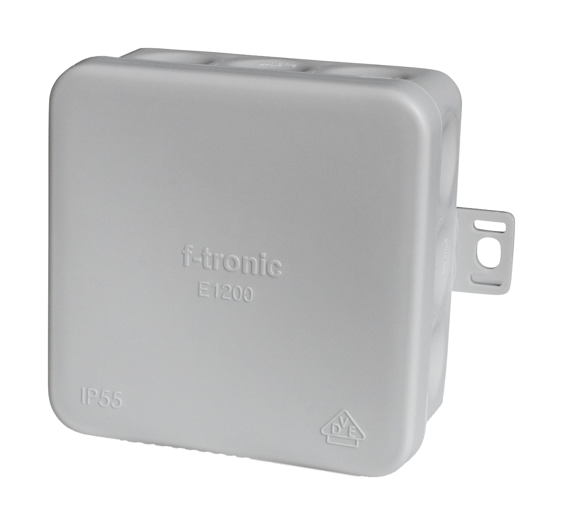F-TRONIC 7340157 Rozbočovací krabice IP55, E1200gr, 80x80x37mm, s těsnícími membránami, šedá F-TRONIC 7340157 Rozbočovací krabice IP55, E1200gr, 80x80x37mm, s těsnícími membránami, šedá